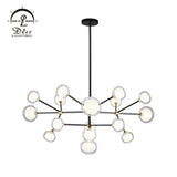 DLSS Lighting White Bubble Ball and Imagic Globle Glass Chandelier Lamp with Pendant Lighting