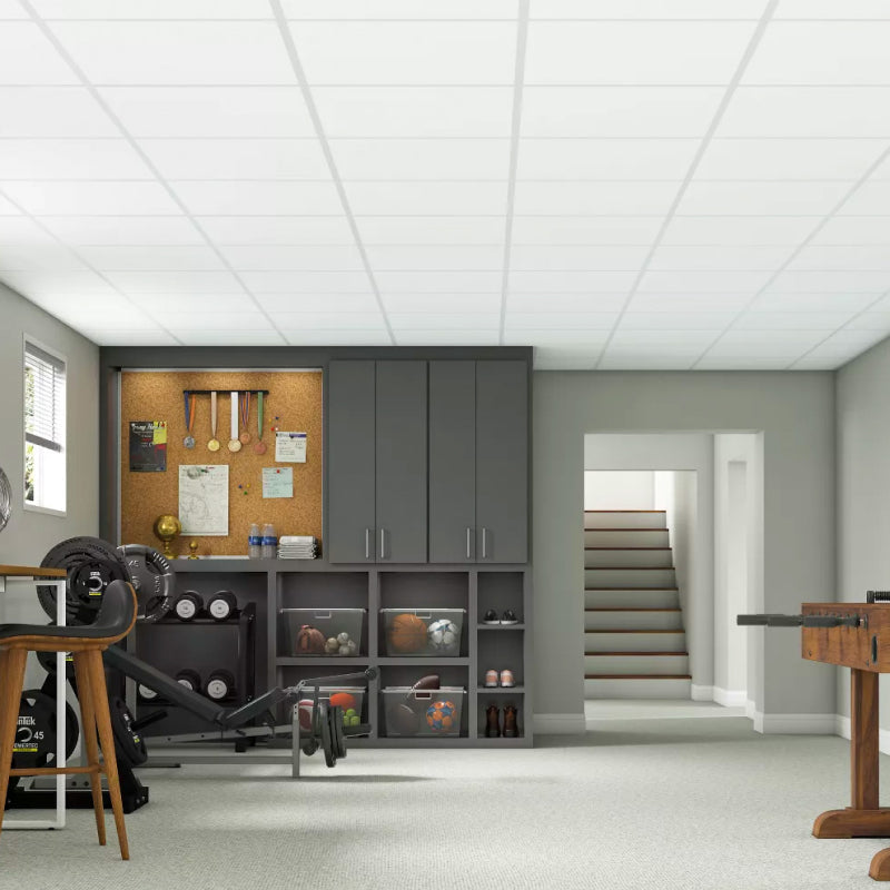 Armstrong Ceilings Easy Elegance Flat Panel Ceiling Tiles, 24 in x 24 in, White, Square Lay-In 15/16"