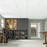 Armstrong Ceilings Easy Elegance Flat Panel Ceiling Tiles, 24 in x 24 in, White, Square Lay-In 15/16"