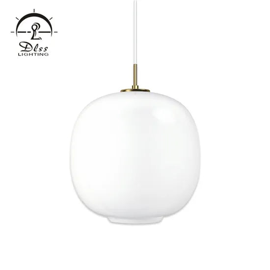 DLSS Lighting White Glass Globe Simple Style Lighting Pendant Lamp