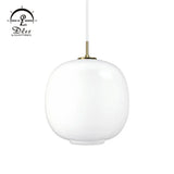 DLSS Lighting White Glass Globe Simple Style Lighting Pendant Lamp