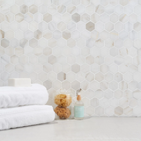 White Jade 2" Hexagon Polished Marble Mosaic