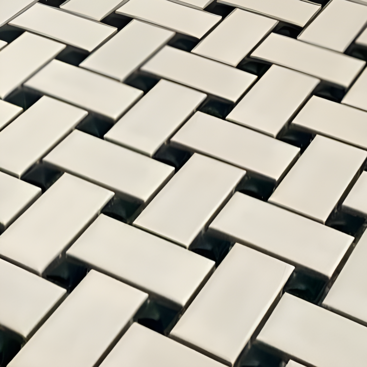 Metro Basketweave White w/Black Dot 11-3/4 in. x 11-3/4 in. Porcelain Mosaic Tile (9.8 sq. ft./Case)