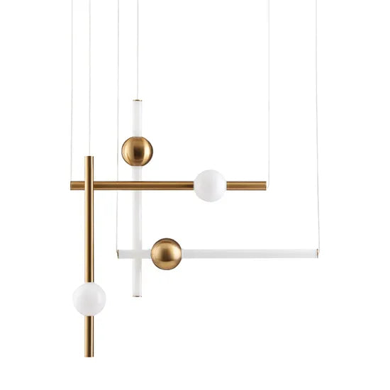 Dlsslighting Wholesale Manufacture LED Tube Glass Brass Pendant Lamp