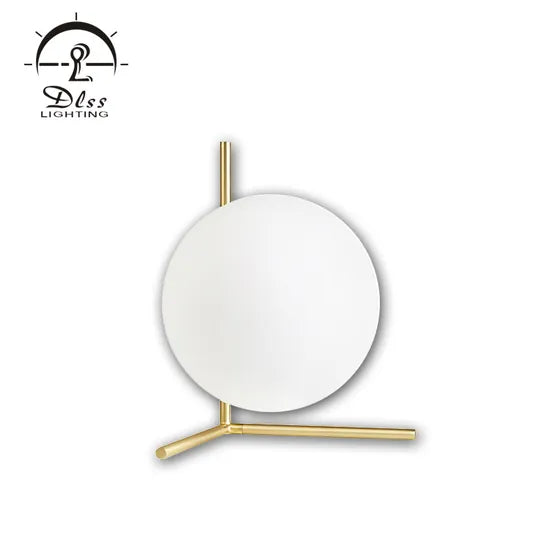 DLSS Lighting Co.,Ltd Wholesale Supplier Lighting Modern Gold Metal White Glass Table Lamps