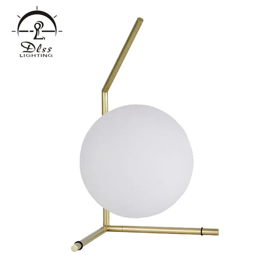 DLSS Lighting Co.,Ltd Wholesale Supplier Lighting Modern Gold Metal White Glass Table Lamps