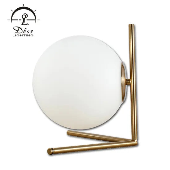 DLSS Lighting Co.,Ltd Wholesale Supplier Lighting Modern Gold Metal White Glass Table Lamps