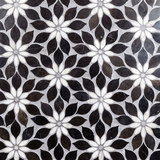 Wildflower Calacatta and Black Jade Horizon Marble Polished Tile