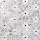 Wildflower Gray Note Bardiglio and Carrara Polished Marble Tile