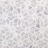 Wildflower Winds Breath White Thassos and Carrara Marble Polished Tile