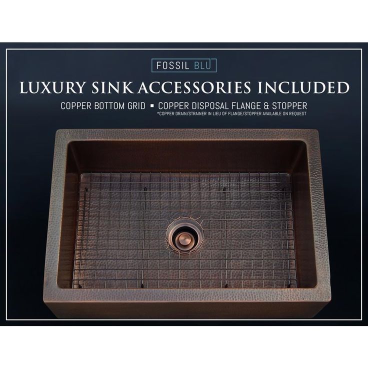 Luxury 33 in. Heavy 12-Gauge Dark Copper Single Bowl Farmhouse Kitchen Sink Flat Front Includes Grid and Flange