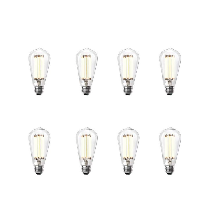 Feit Electric 60-Watt Equivalent ST19 Dimmable LED Clear Glass Vintage Edison Light Bulb With Straight Filament Bright White (8-Pack)