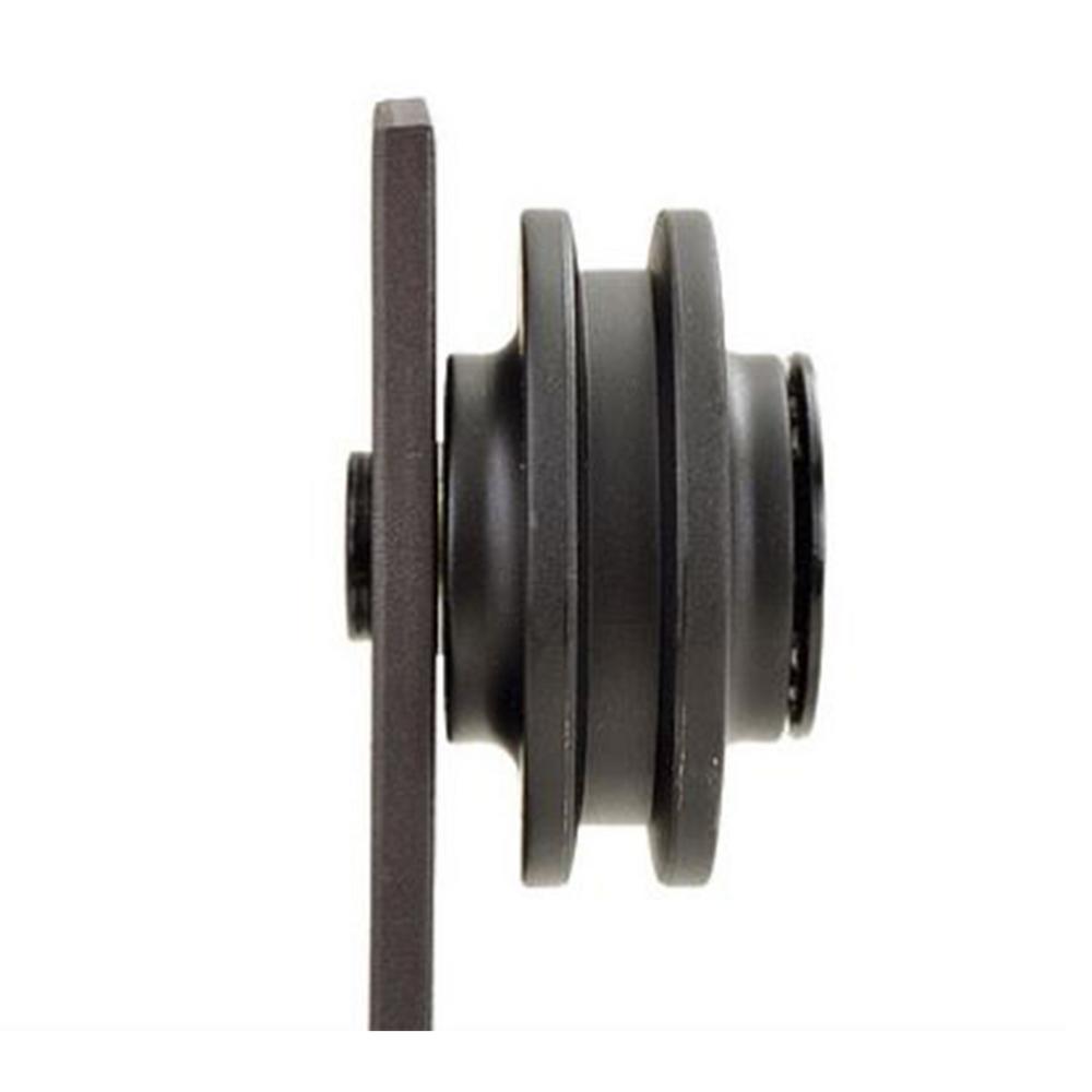 144 in. Antique Bronze Classic Straight Strap Double Track Barn Door Hardware Kit - Super Arbor