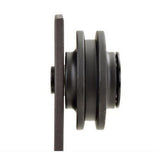 144 in. Antique Bronze Classic Straight Strap Double Track Barn Door Hardware Kit - Super Arbor