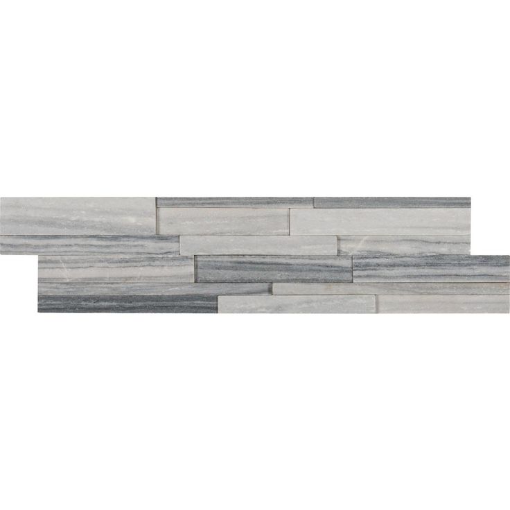 Alaska Gray 3D Ledger Panel 6 in. x 24 in. Honed Marble Wall Tile (10 cases / 60 sq. ft. / pallet)