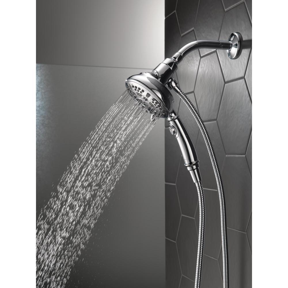 SureDock 7-Spray 5 in. Single Wall Mount Handheld H2Okinetic Shower Head in Chrome - Super Arbor