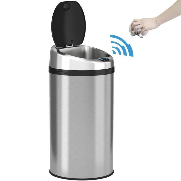 iTouchless 8-Gallon Stainless Steel Metal Touchless Trash Can with Lid