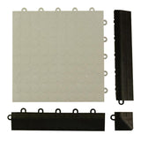 Greatmats Click Tile Black 2-3/8 in. x 12.14 in. x 5/8 in. Female Border Ramp with Loops (Case of 4)