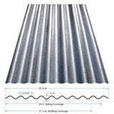 8 ft. Corrugated Galvanized Steel Utility-Gauge Roof Panel