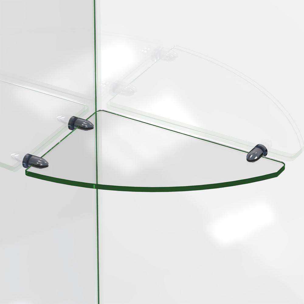 12 in. x 8 in. Corner Glass Shelf in Oil Rubbed Bronze - Super Arbor