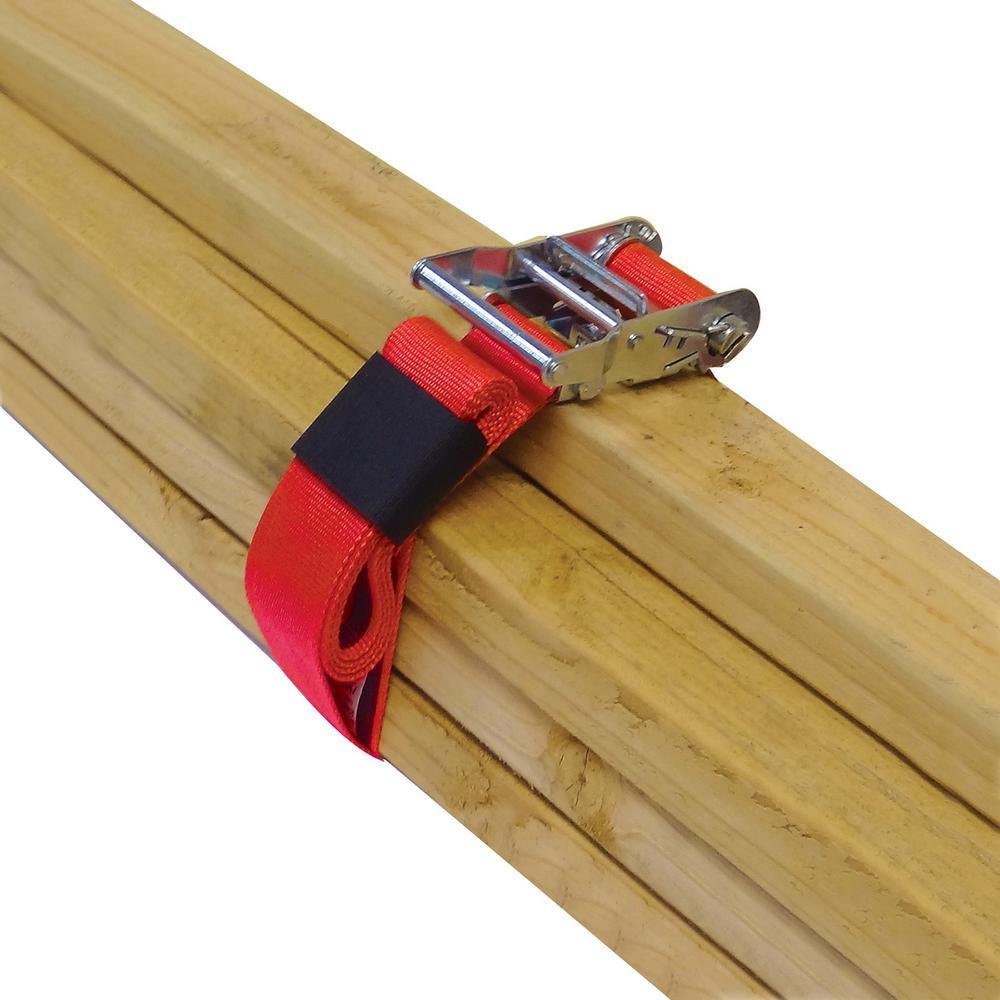 8 ft. x 2 in. Cinch Strap with Ratchet in Red - Super Arbor