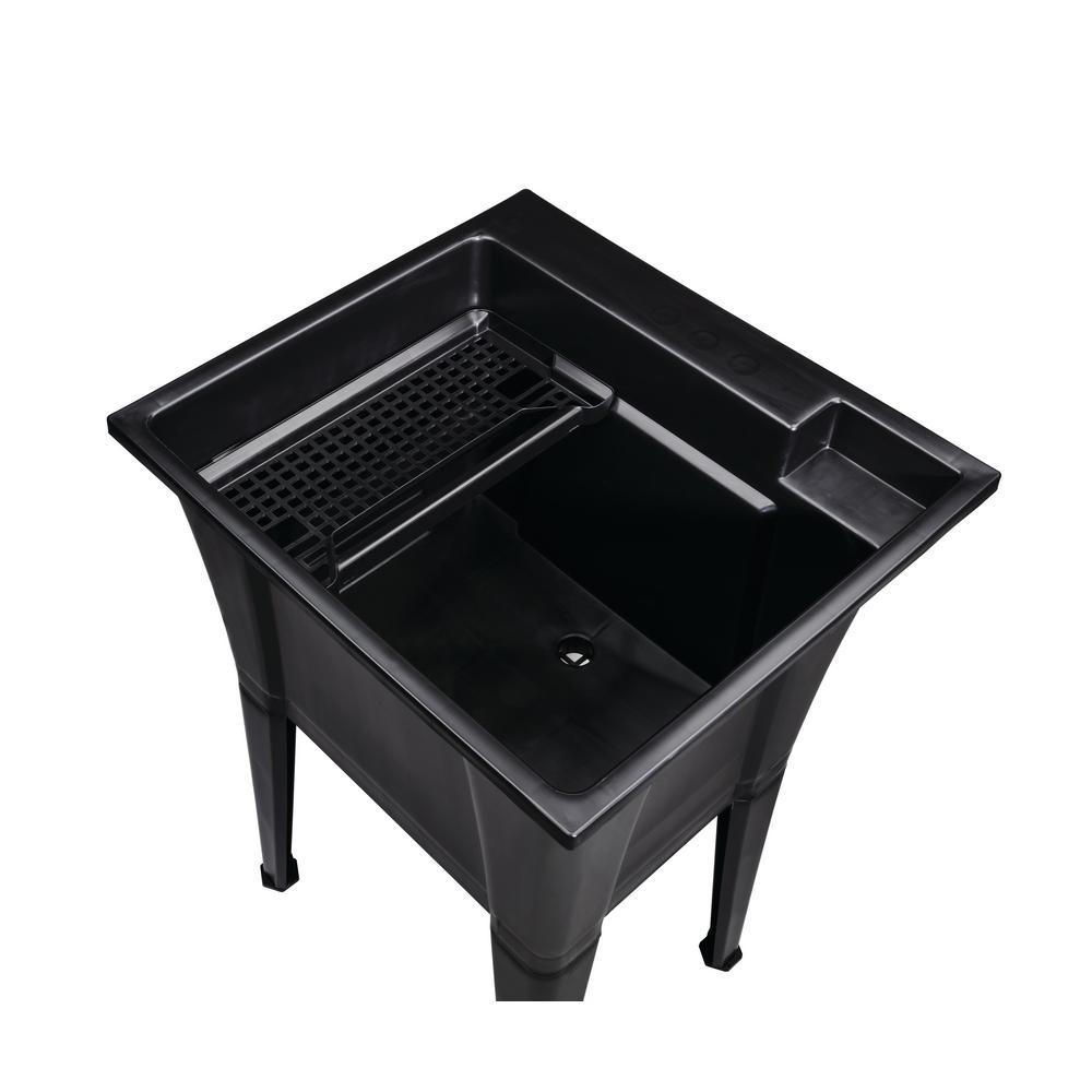 24 in. x 22 in. Recycled Polypropylene Black Laundry Sink - Super Arbor