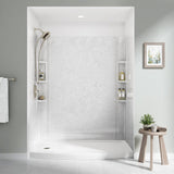 Ovation Curve 30 in. x 60 in. Single Threshold Left Hand Drain Shower Base in Arctic White - Super Arbor