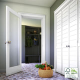 28 in. x 80 in. 1-Lite Clear Glass True Divided White Finished Solid Core Wood French Interior Door Slab - Super Arbor