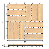 Giantex 10-Piece Acacia Wood Deck Tiles Patio Interlocking Floor Tiles