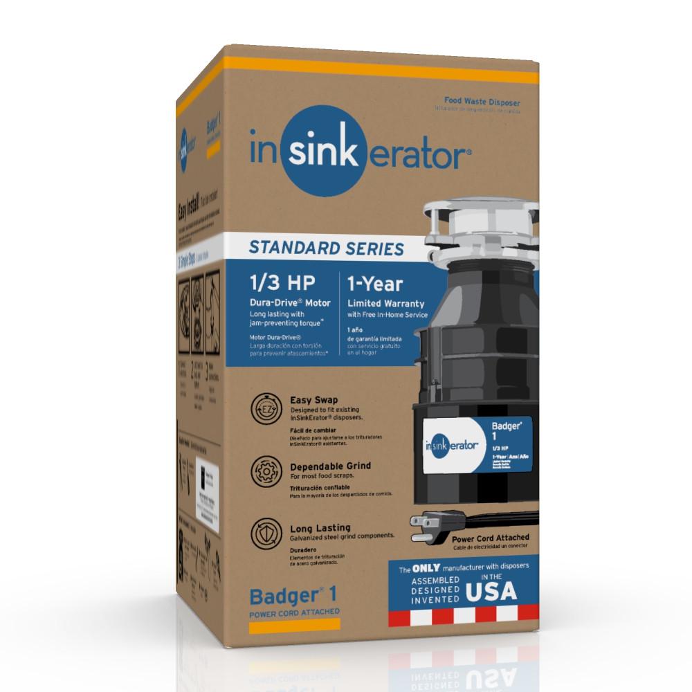 InSinkErator 1/3 HP Continuous Feed Garbage Disposal with Power Cord - Super Arbor