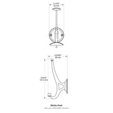 Marley 5-9/16 in. Matte Black Coat Hook
