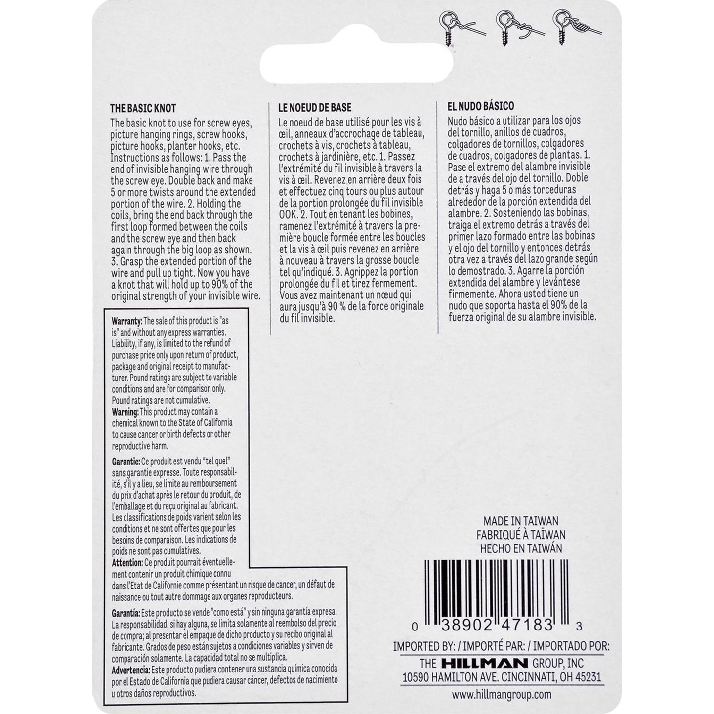 Hillman Plastic 18 Ga. Invisible Cord, 25 ft