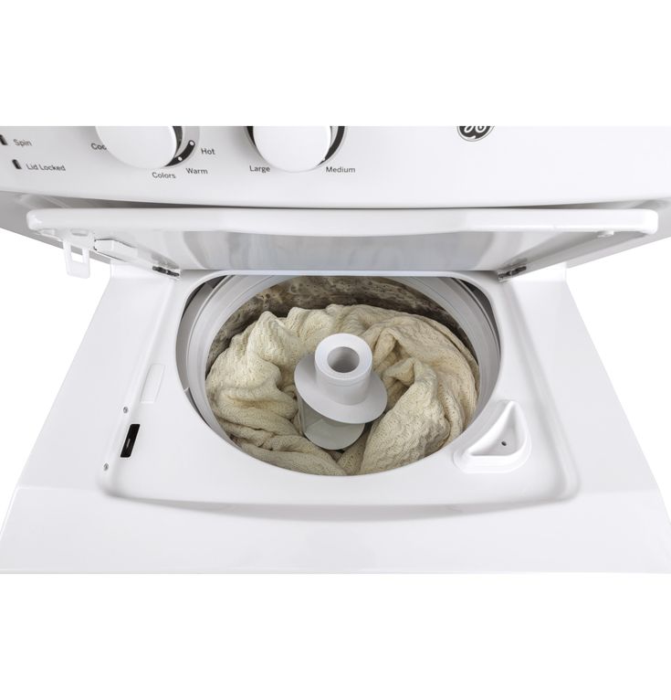 GE Electric Stacked Laundry Center with 3.8-cu ft Washer and 5.9-cu ft Dryer
