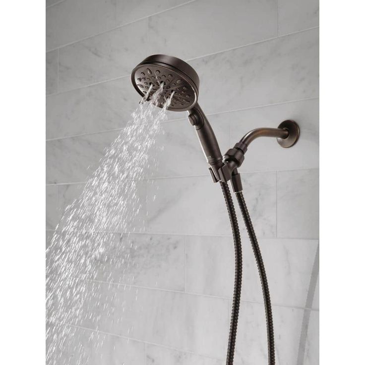 7-Spray 5 in. Single Wall Mount Handheld Shower Head in SpotShield Venetian Bronze