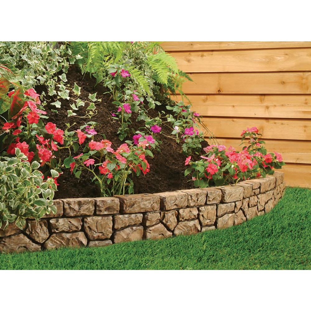 Dalen Products 6 in. x 10 ft. Tan Stone Wall Border - Super Arbor