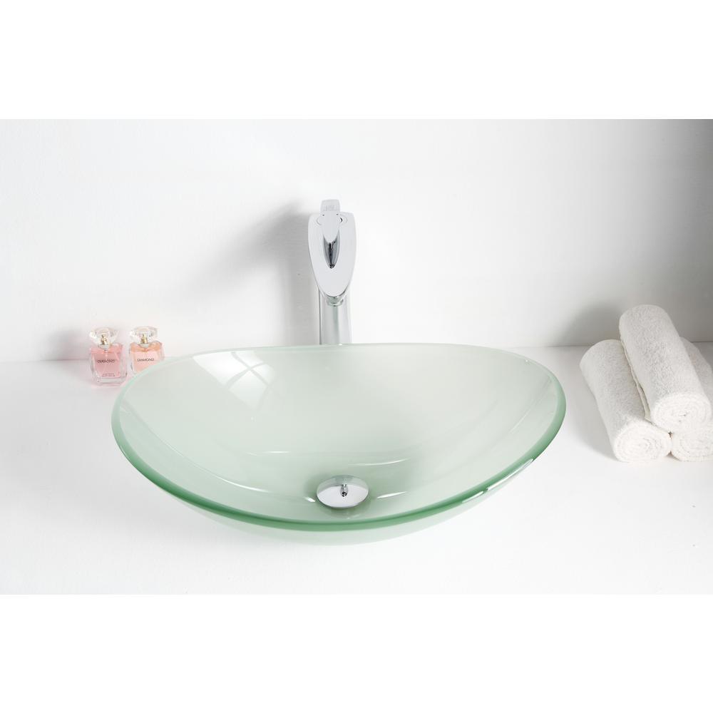 Craft Deco-Glass Vessel Sink in Lustrous Frosted - Super Arbor