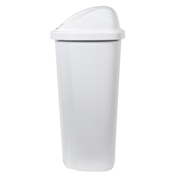 Hefty 13.5-Gallon White Plastic Trash Can with Lid