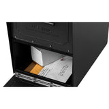 Oasis Classic Locking Post Mount Parcel Mailbox with High Security Reinforced Lock, Black - Super Arbor