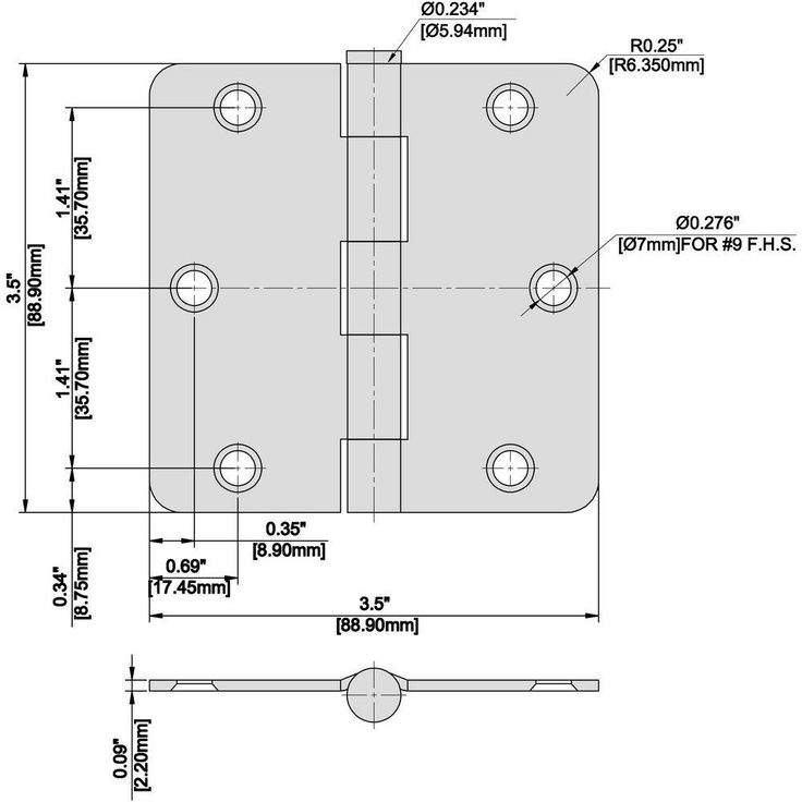 3-1/2 in. Satin Nickel 1/4 in. Radius Door Hinges Value Pack (3-Pack)