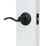 Camelot Aged Bronze Entry Door Handle with Right Handed Accent Door Lever - Super Arbor