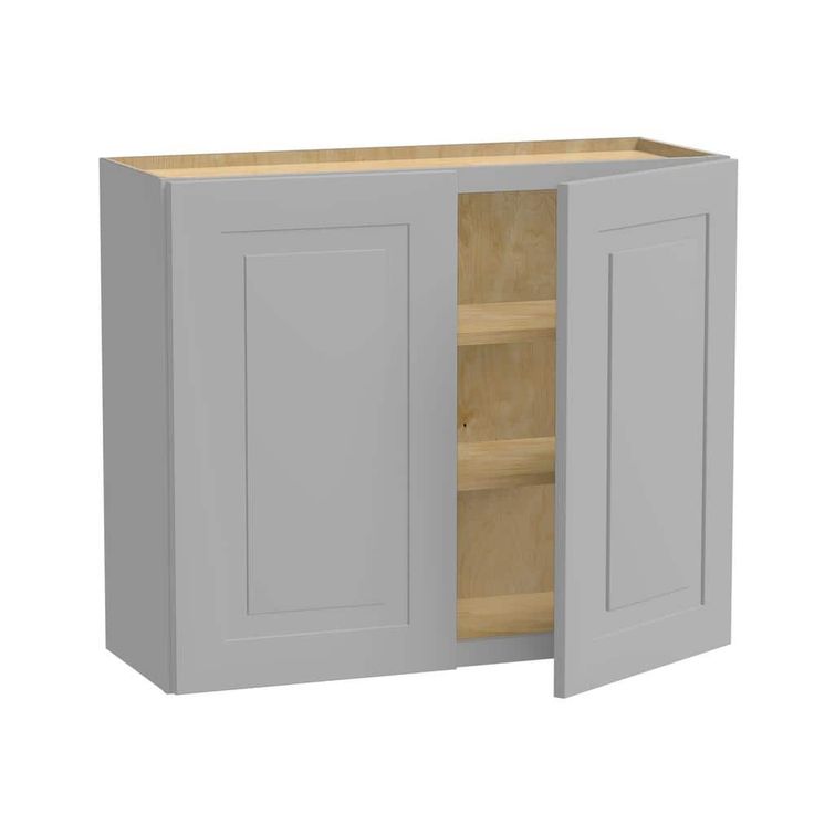 Home Decorators Collection Grayson 36 in. W x 12 in. D x 30 in. H Assembled Plywood Wall Kitchen Cabinet in Pearl Gray with Soft Close