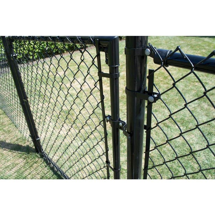 Everbilt 2-3/8 in. Chain Link Fence Black Walk-Through Gate Hardware Set
