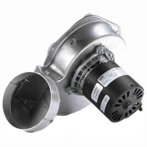 Fasco A155 inducer motor - label view (Type: Shaded Pole; Voltage: 115V)