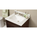 25 in. W Engineered Stone Single Sink Vanity Top in Sparkling White with White Sink - Super Arbor
