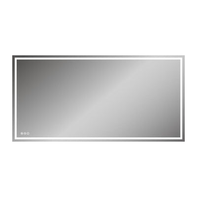 72 in. x 36 in. LED Lighted Single Frameless Bathroom Mirror - Super Arbor