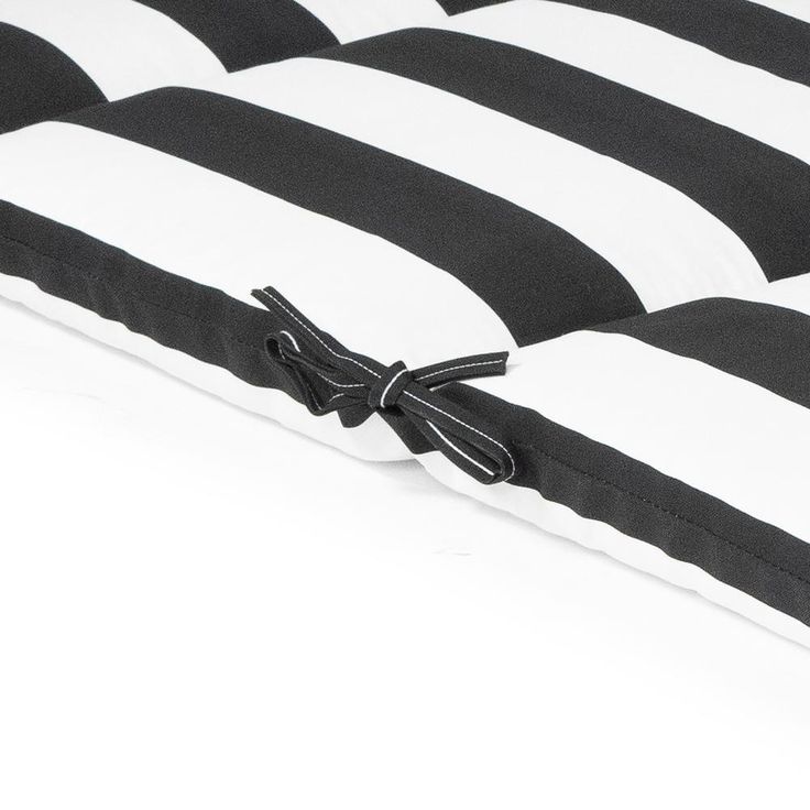 21.5 in. x 72 in. x 4 in. Black Cabana Stripe Outdoor Chaise Lounge Cushion