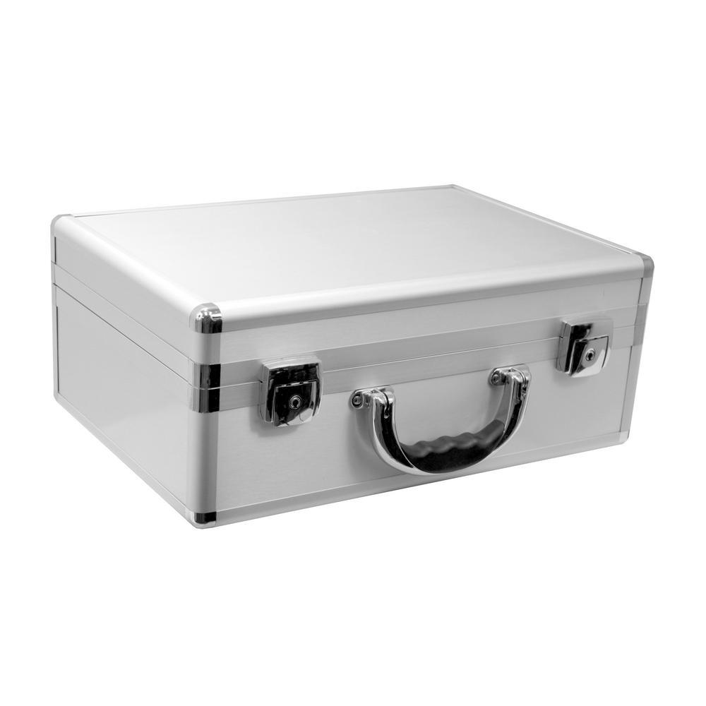 10.75 in. Smooth Silver Aluminum Tool Case with Foam - Super Arbor