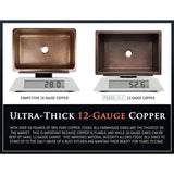 Luxury 33 in. Heavy 12-Gauge Dark Copper Single Bowl Farmhouse Kitchen Sink Flat Front Includes Grid and Flange
