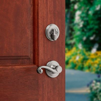 Kwikset Arlington Venetian Bronze Smartkey Single-Cylinder Deadbolt Keyed Entry Door Handleset Lido