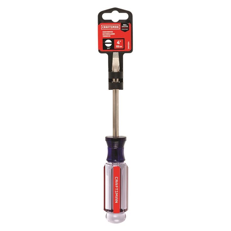 CRAFTSMAN Acetate Handle 1/4-in Slottedhead Screwdriver
